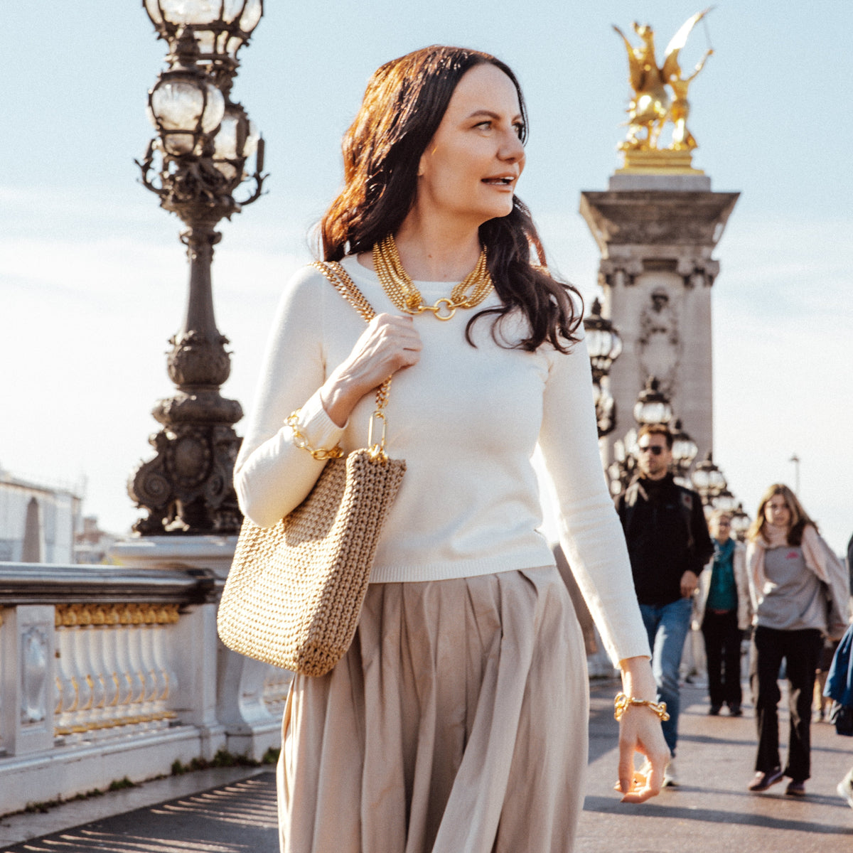 Bolsa Crochet Sac Beige