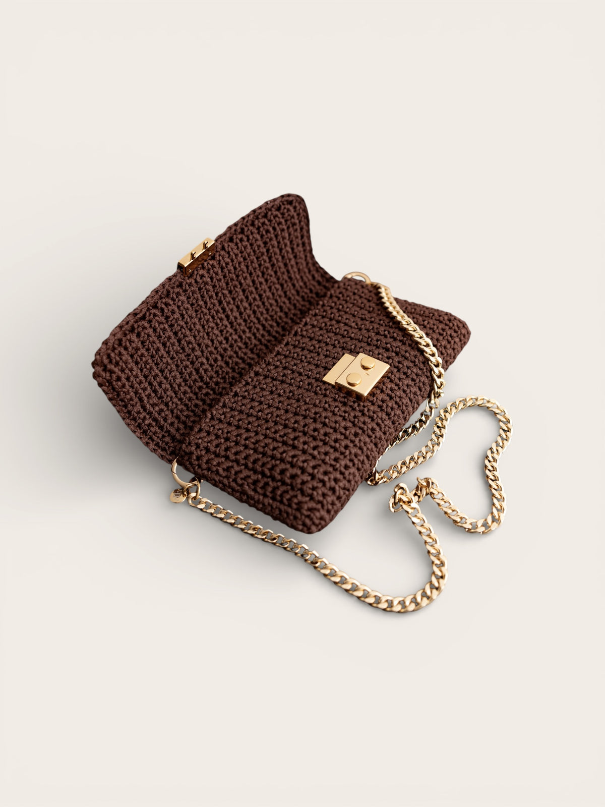 Clutch Crochet Caviar Marrom