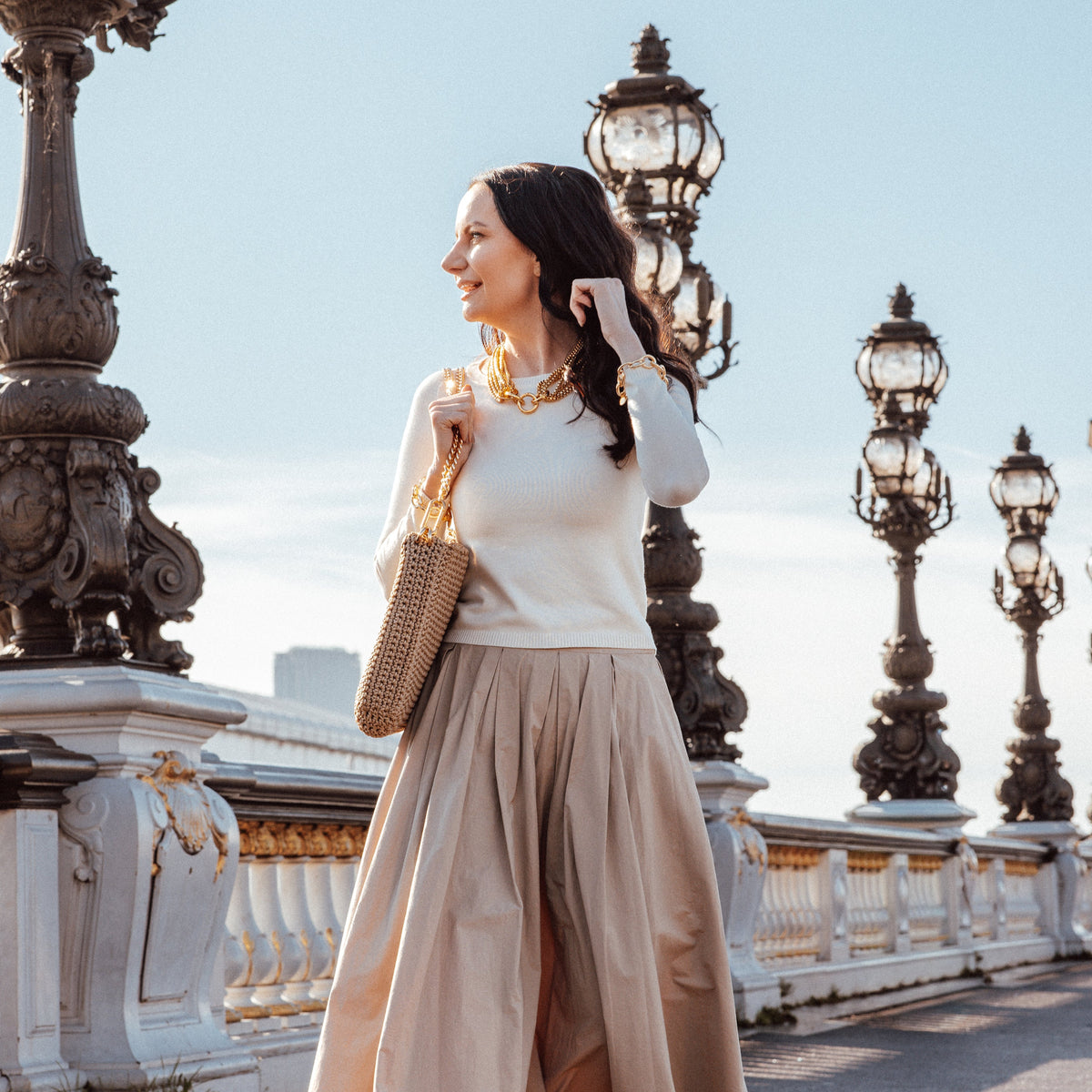 Bolsa Crochet Sac Beige
