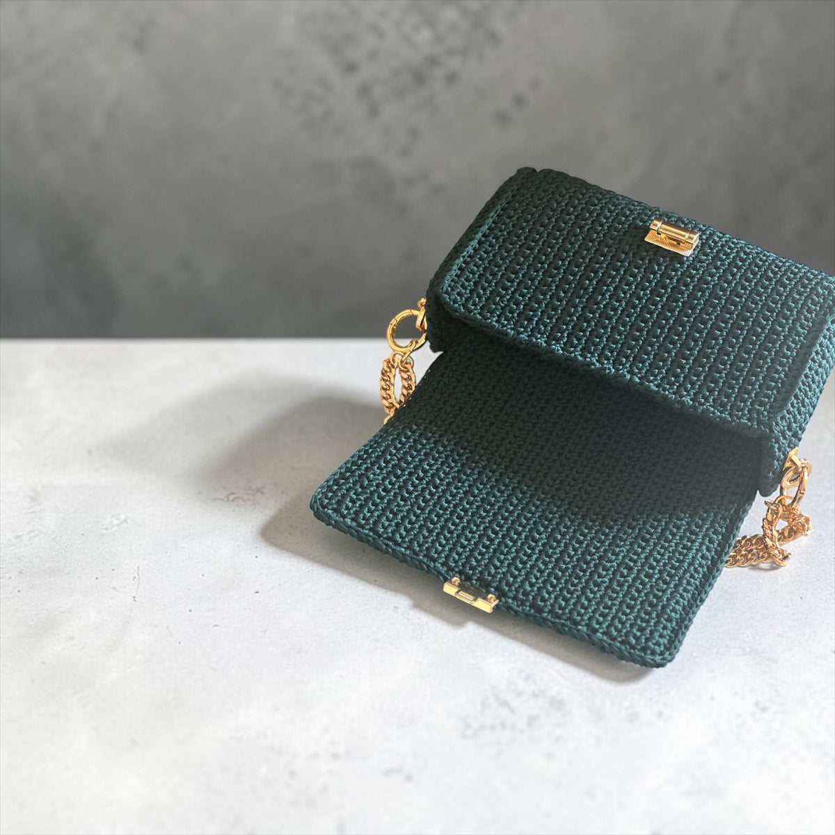 Bolsa Crochet Verde Musgo peça única