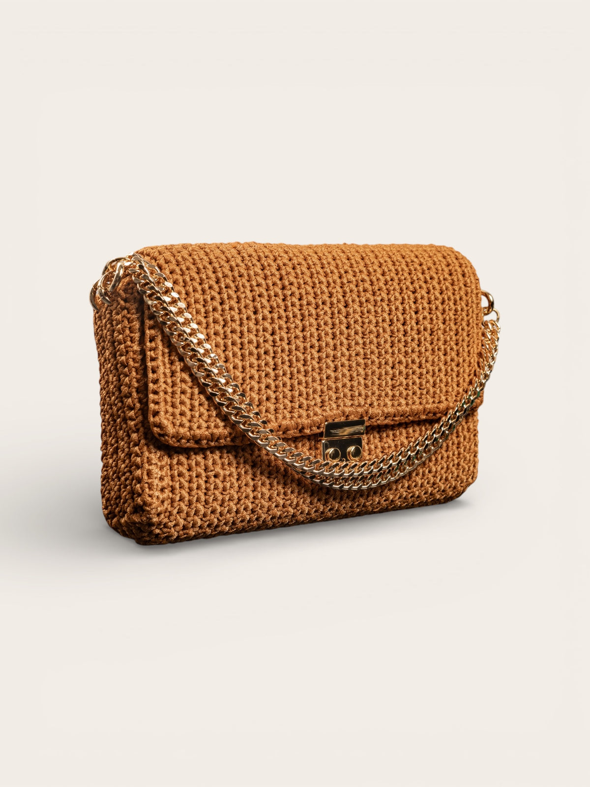 Bolsa Crochet Caviar Caramelo