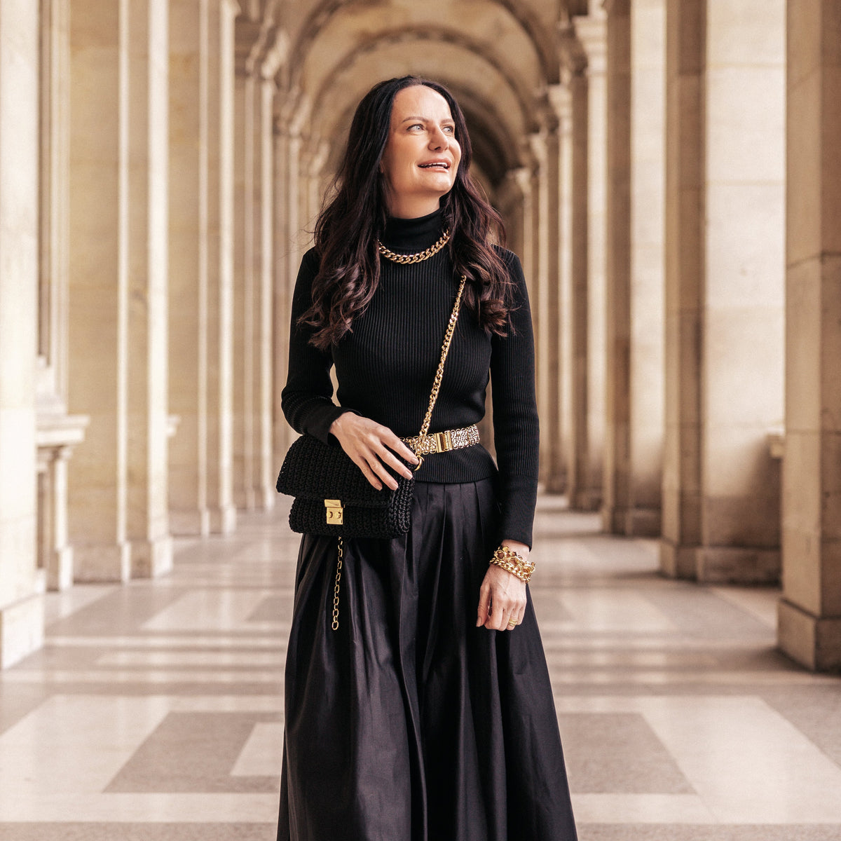 Clutch crochet Caviar Noir