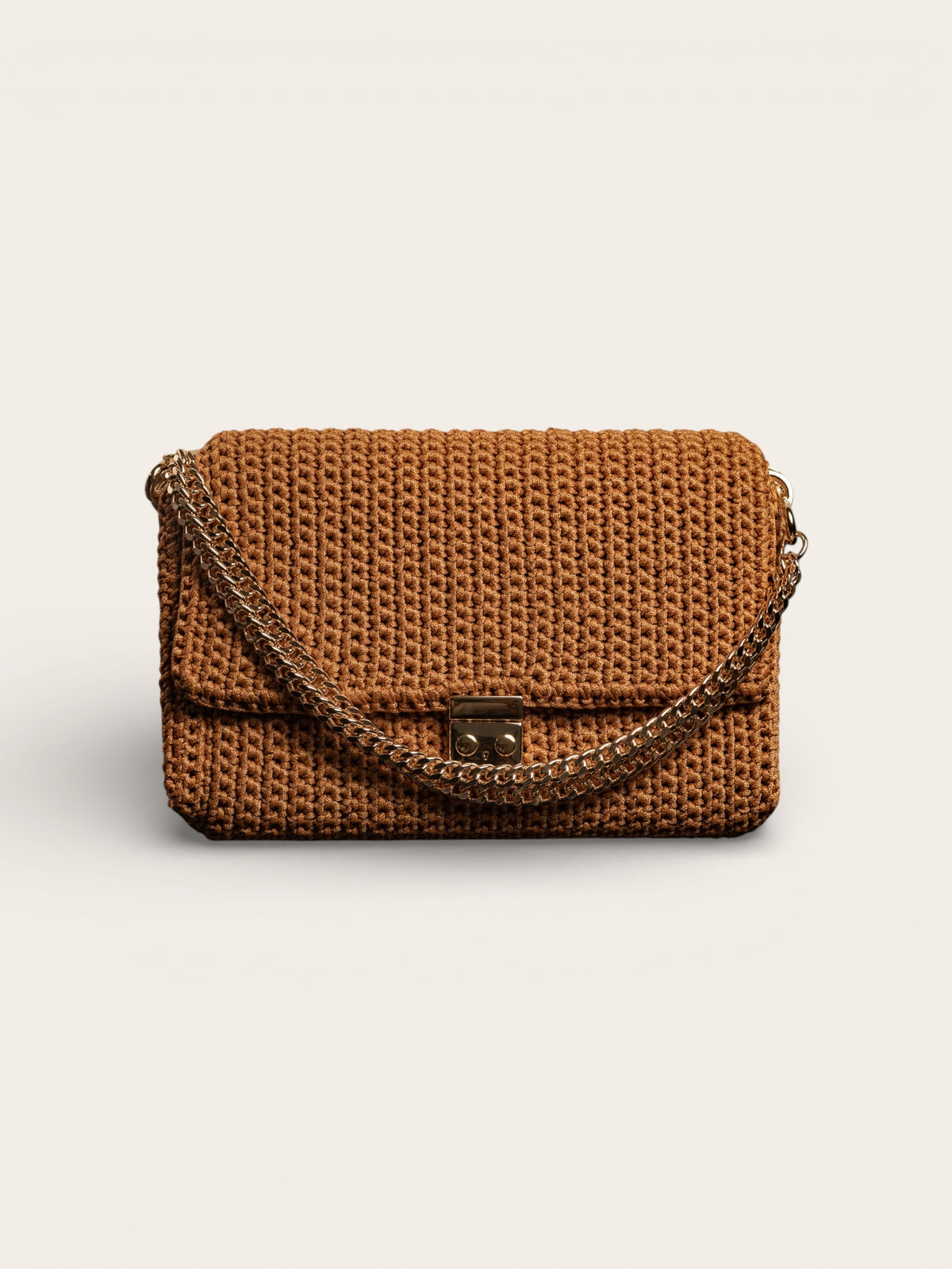 Bolsa Crochet Caviar Caramelo