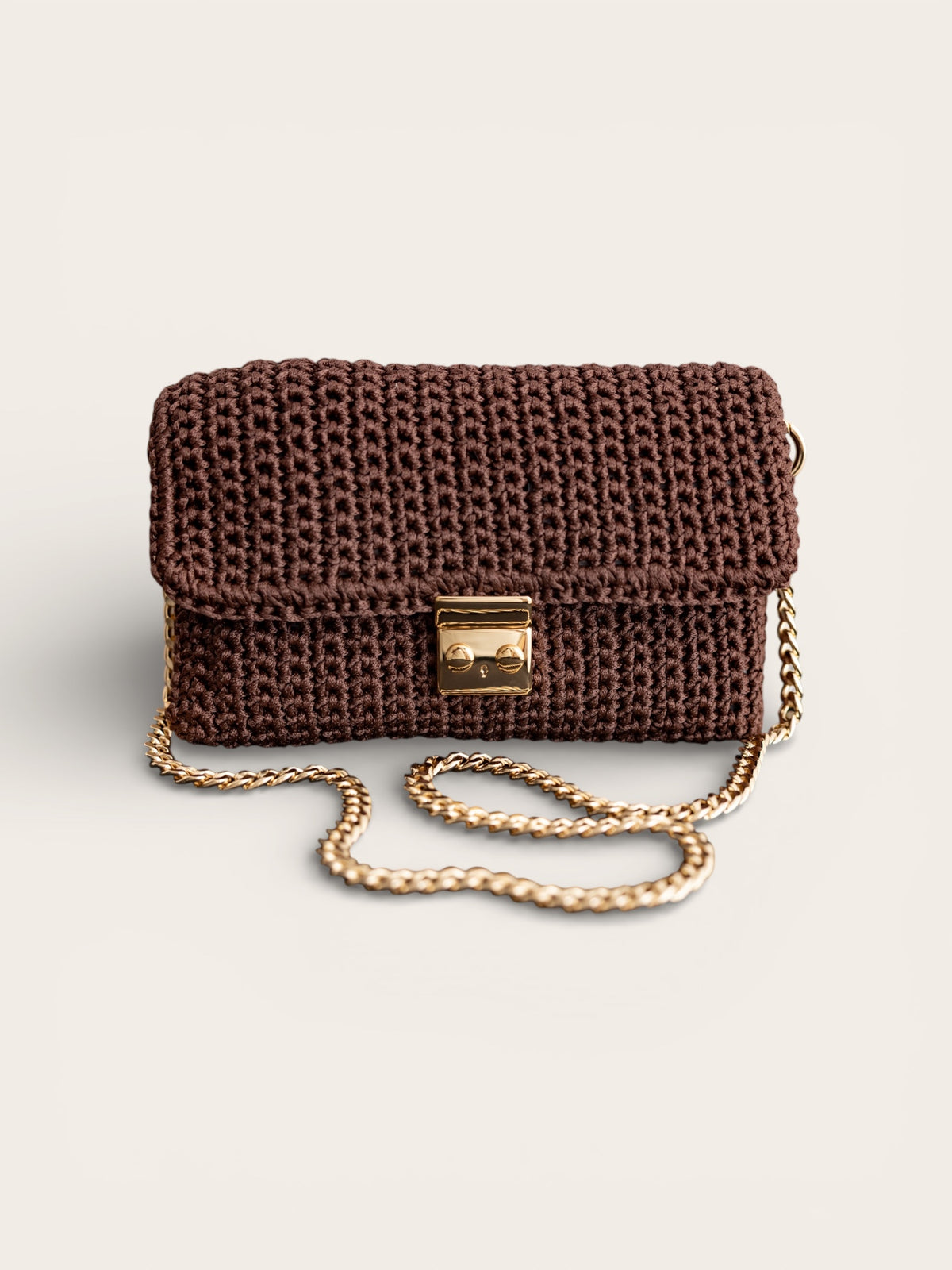 Clutch Crochet Caviar Marrom