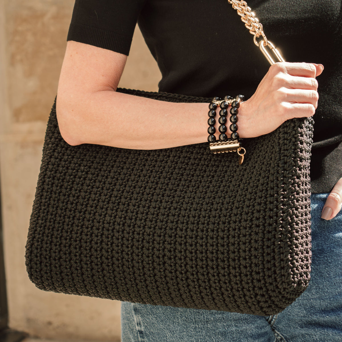Bolsa Sac Crochet Noir