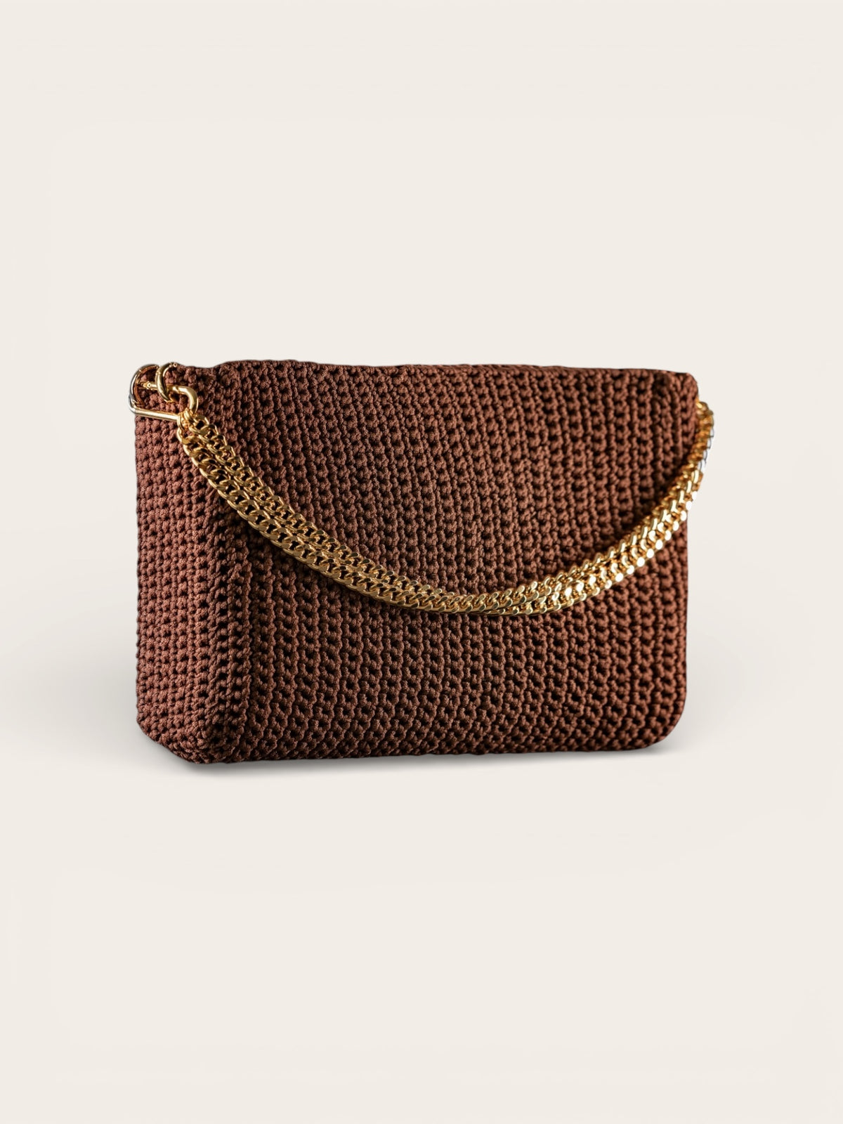 Bolsa Sac Crochet Marrom