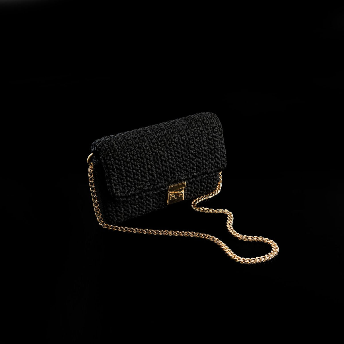 Clutch crochet Caviar Noir