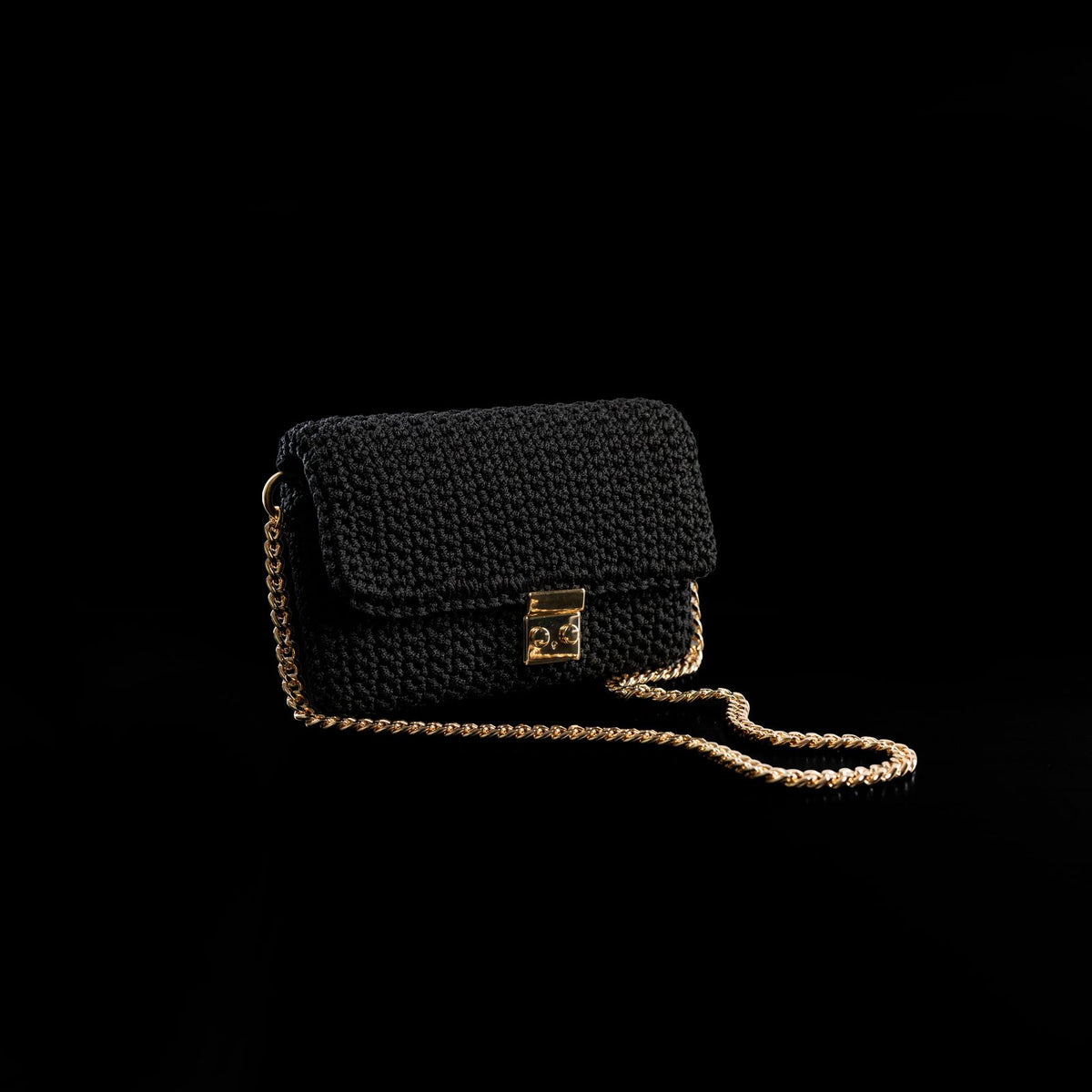 Clutch crochet Caviar Noir