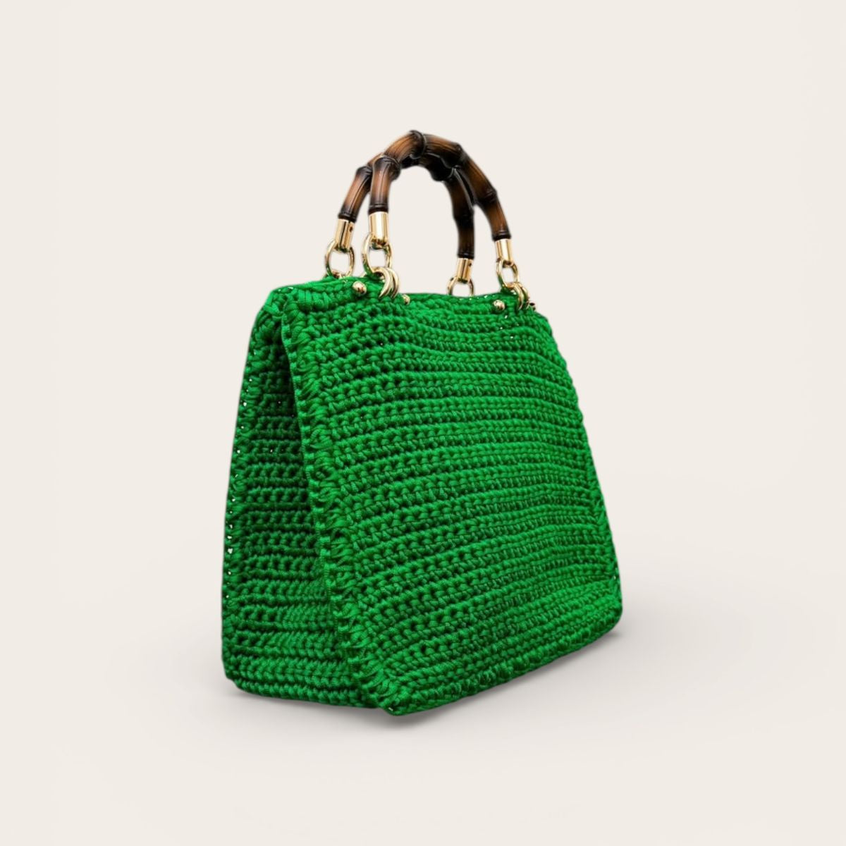 Bolsa Crochet Tote Bambu - Verde