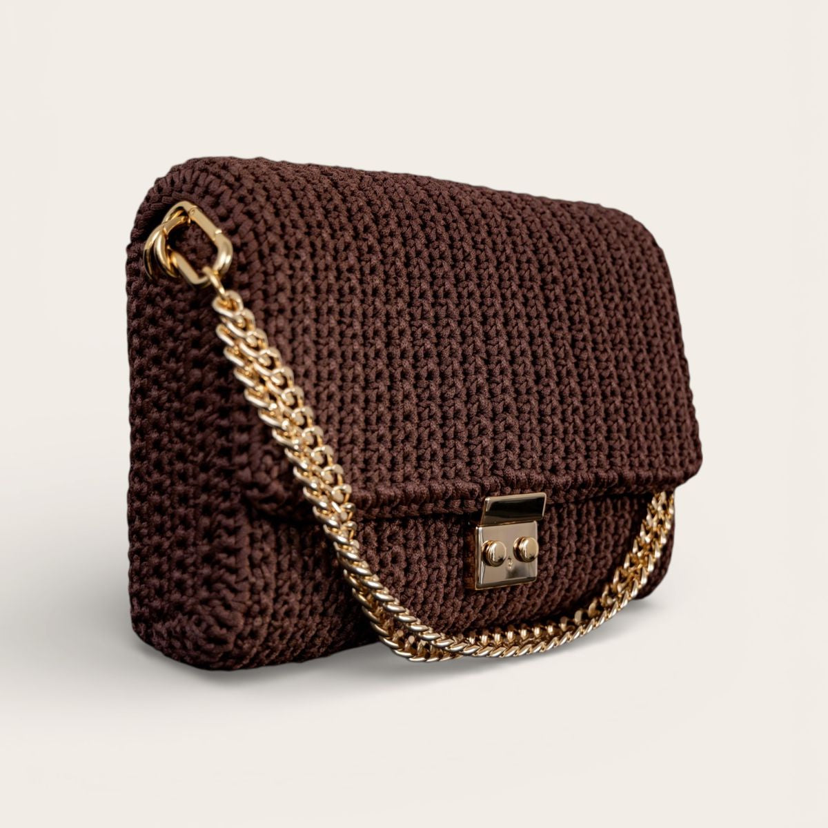 Bolsa Crochet Caviar Marrom