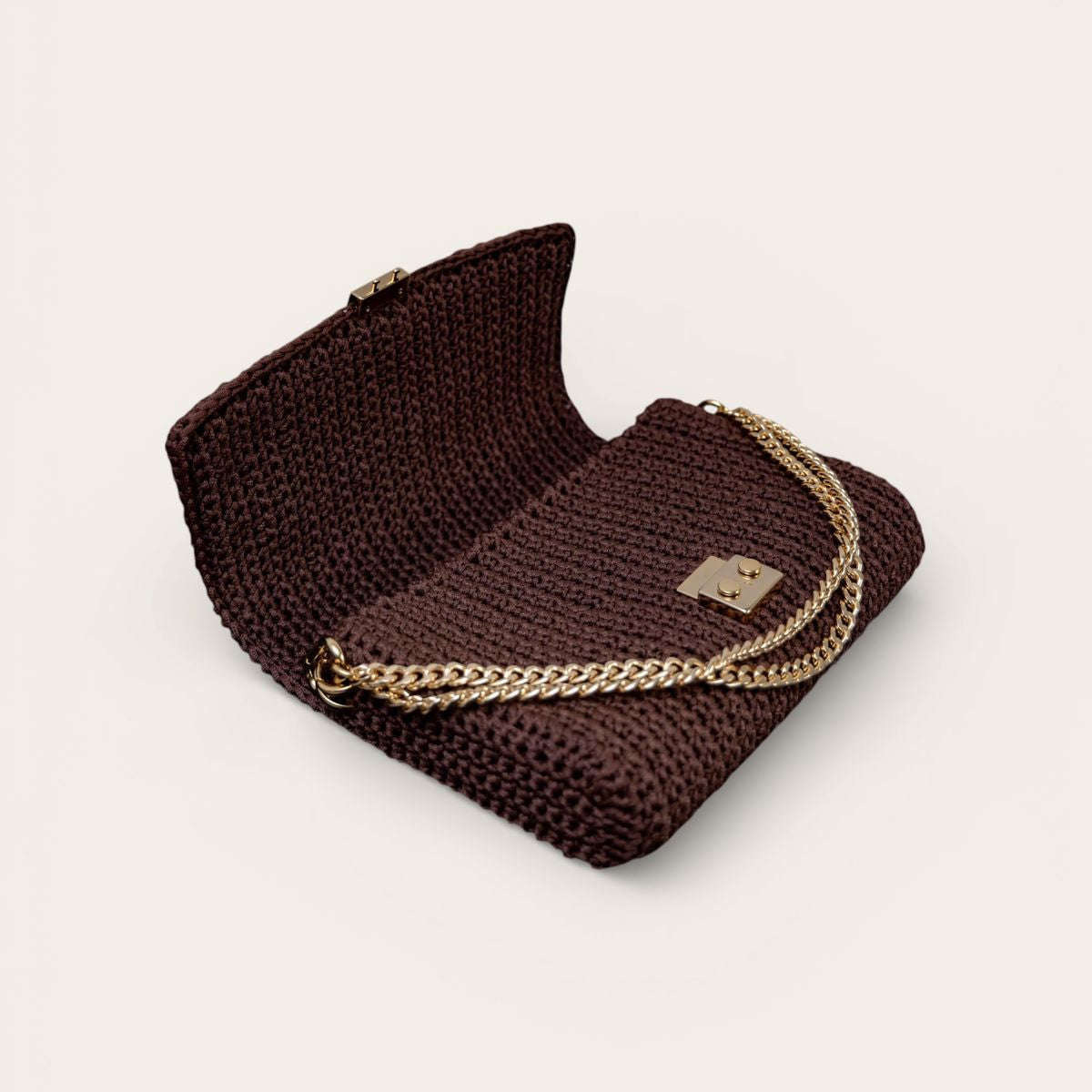 Bolsa Crochet Caviar Marrom