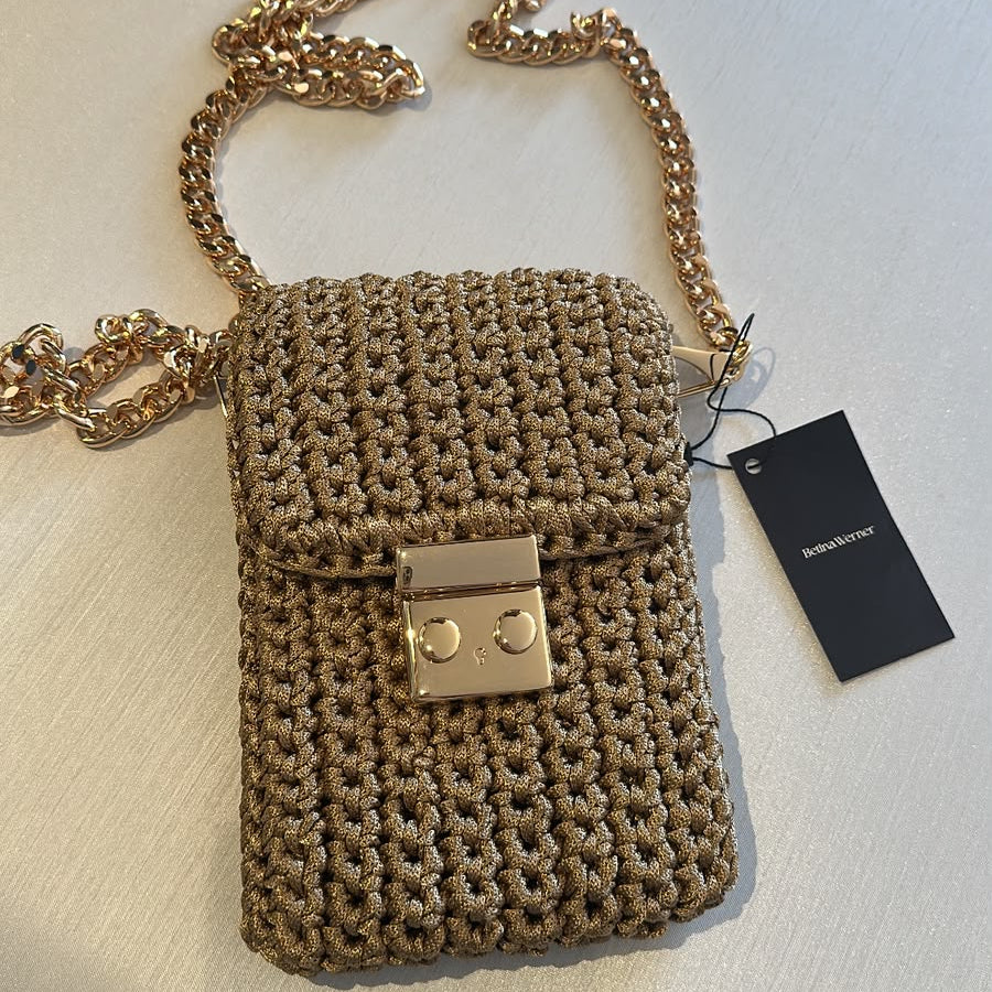 Bolsa Porta Celular Tiracolo Dourada