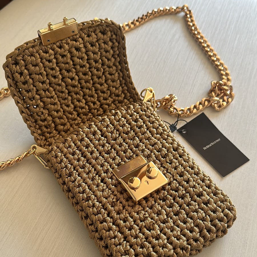 Bolsa Porta Celular Tiracolo Dourada
