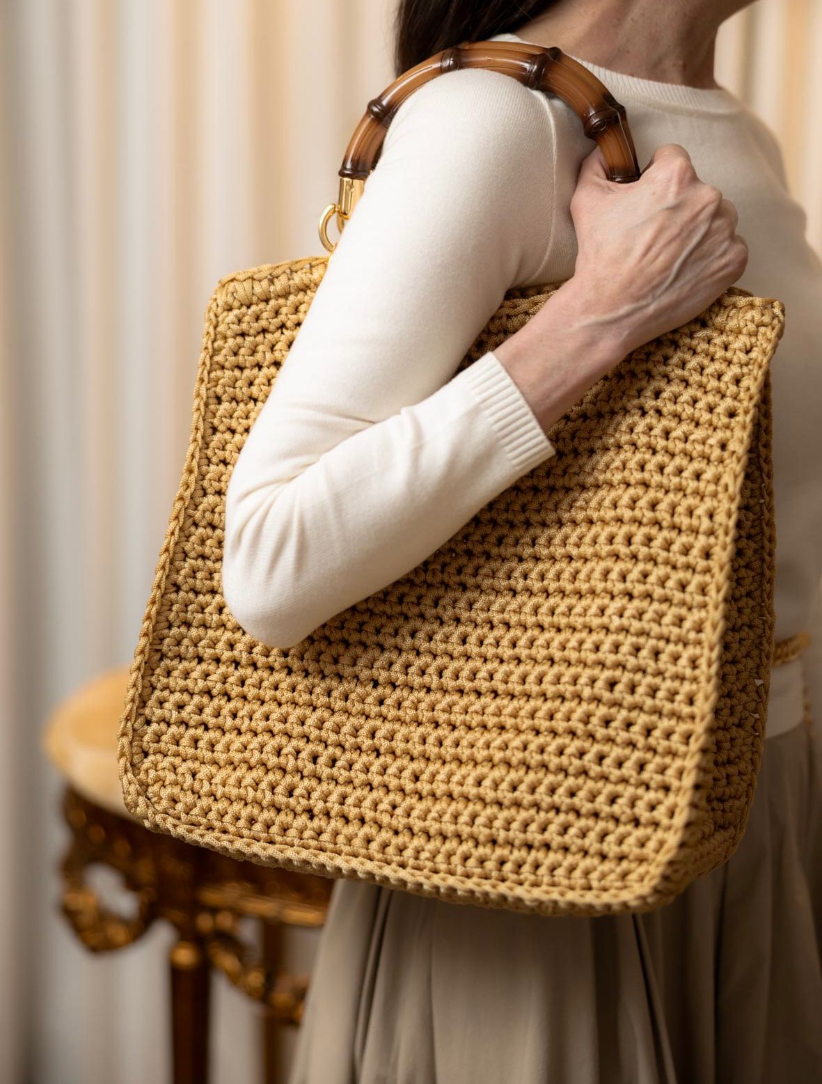 Bolsa Crochet Tote Bambu