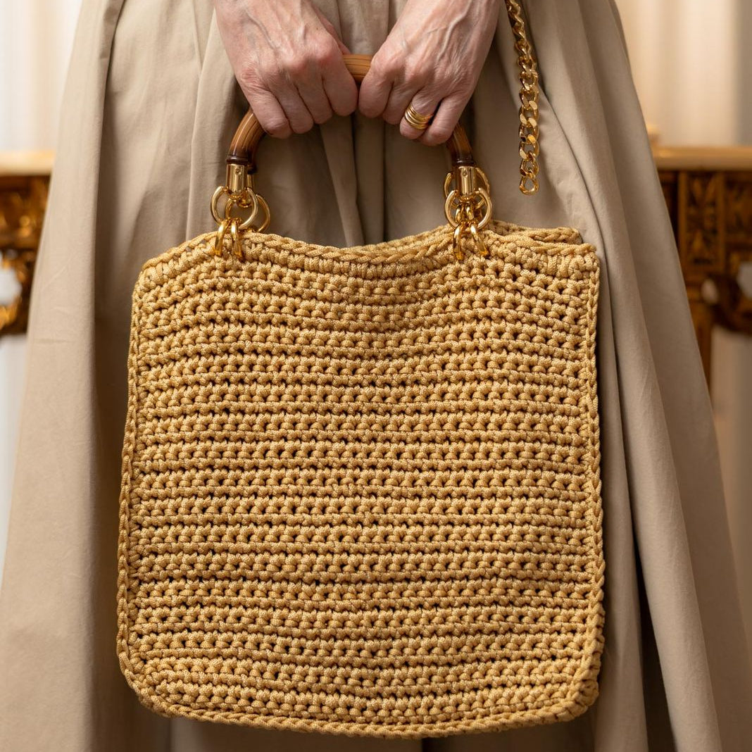 Bolsa Crochet Tote Bambu